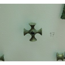 Metal cross, hole in the center, four-point